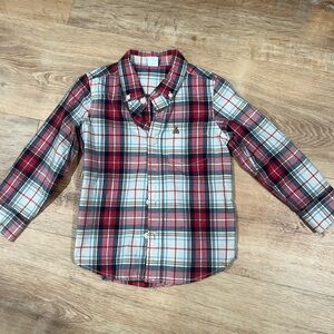 GAP Red and White Button Down Shirt Classic Plaid